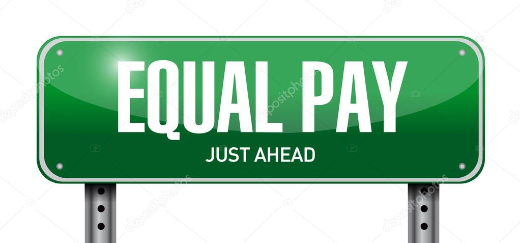 equal pay road sign illustration design