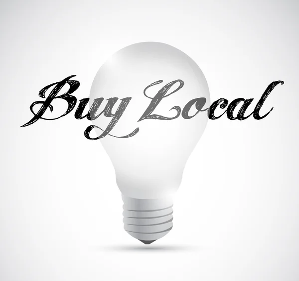 Kaufen lokale Idee Glühbirne Zeichen Illustration Design — Stockfoto