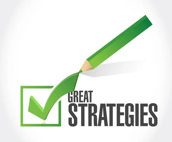 Great strategies check mark sign — Stock Photo, Image