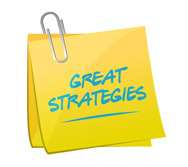 Great strategies memo post sign illustration — Stock Photo, Image