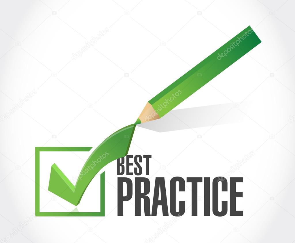 best practice approval mark sign concept