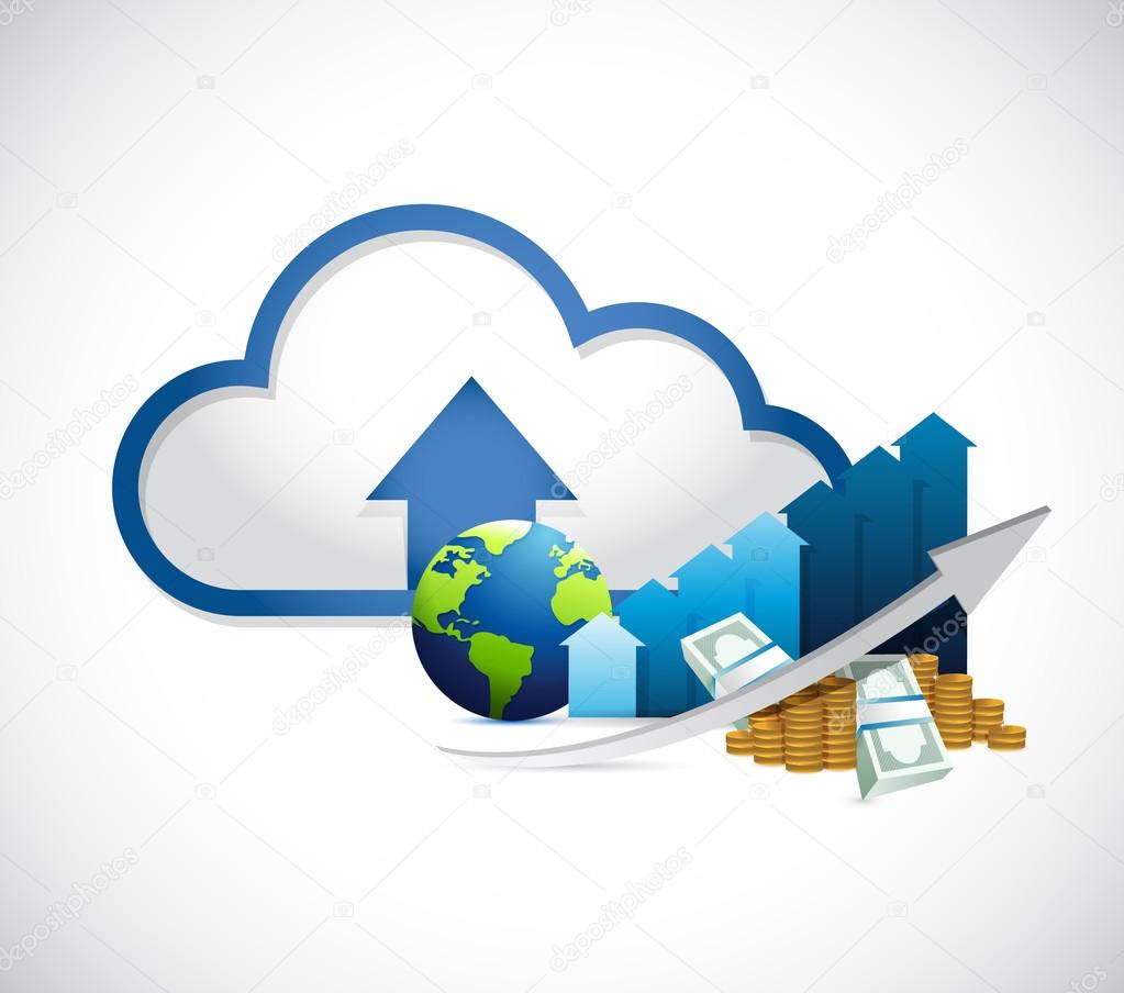 international globe graph and cloud computing