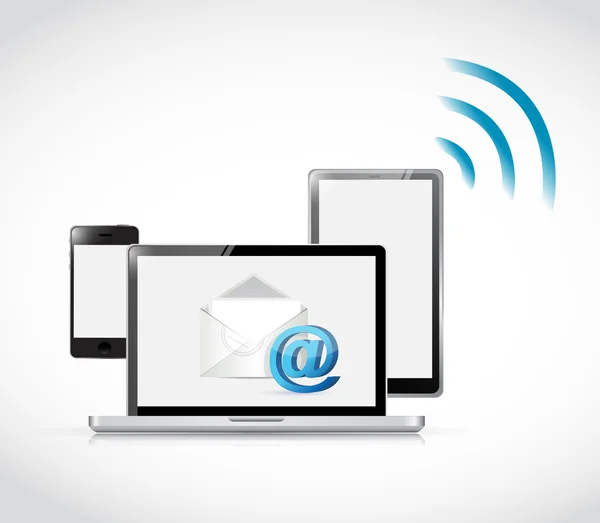 Elettronica e-mail wifi comunicazione concetto . — Foto Stock