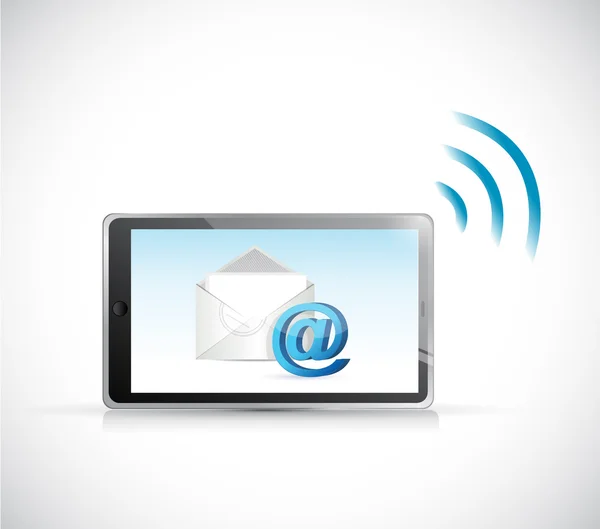 Tablet email concetto di comunicazione wifi — Foto Stock