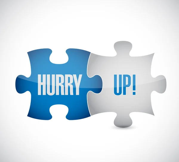 Hurry up puzzle piece sign illustration — Stock Photo, Image