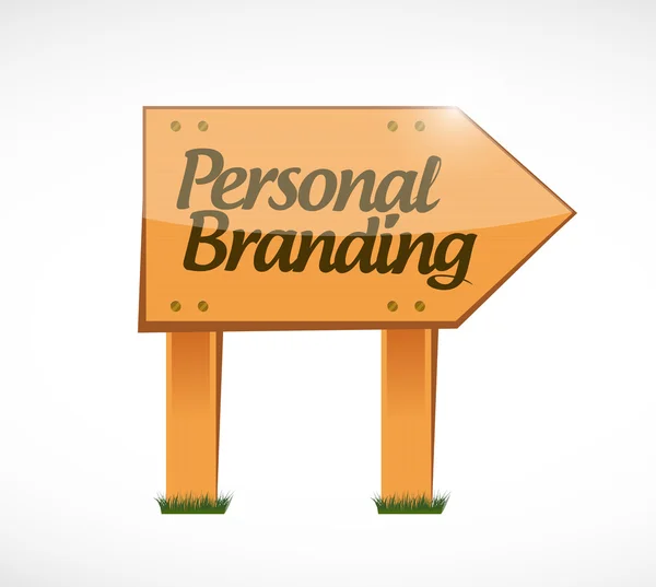 Personal branding wood sign illustration — Stock Photo, Image
