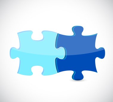 Mavi puzzle parçaları illüstrasyon tasarımı