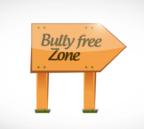 Bully zona livre madeira sinal conceito ilustração — Fotografia de Stock
