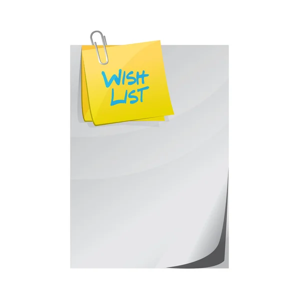 Wish list paper and memo post sign concept — Stock Photo, Image