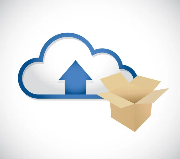 Concetto di upload di contenuti cloud computing — Foto Stock