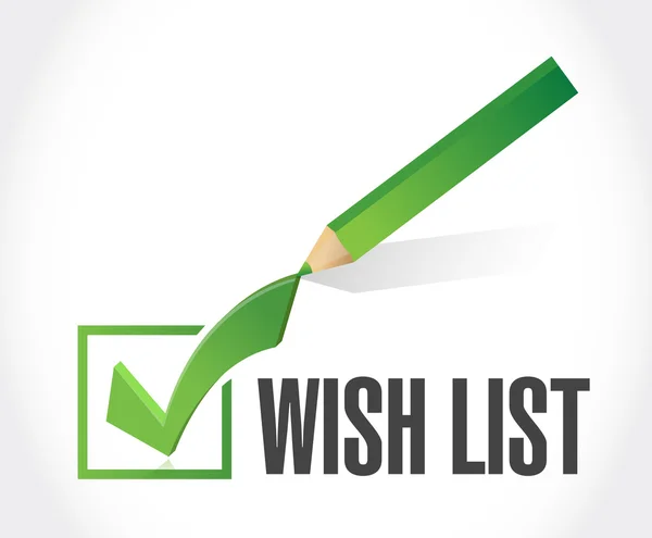 Wish list check mark sign concept illustration — Stock Photo, Image