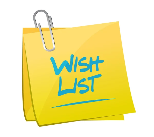 Wish list memo post sign concept — Stock Photo, Image