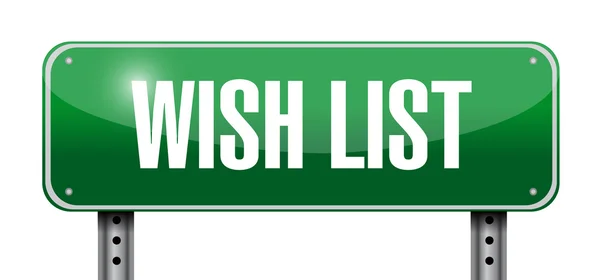 Wish list metallic sign concept illustration — Stock Photo, Image