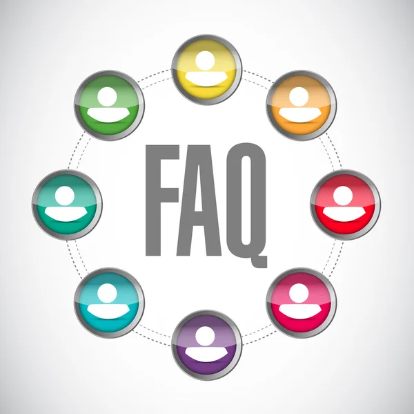 FAQ oplossingsontwerp team teken illustratie — Stockfoto