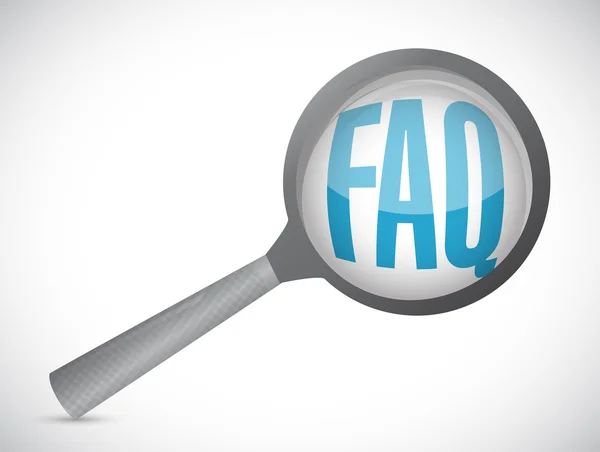 Faq ingrandire vetro segno illustrazione — Foto Stock