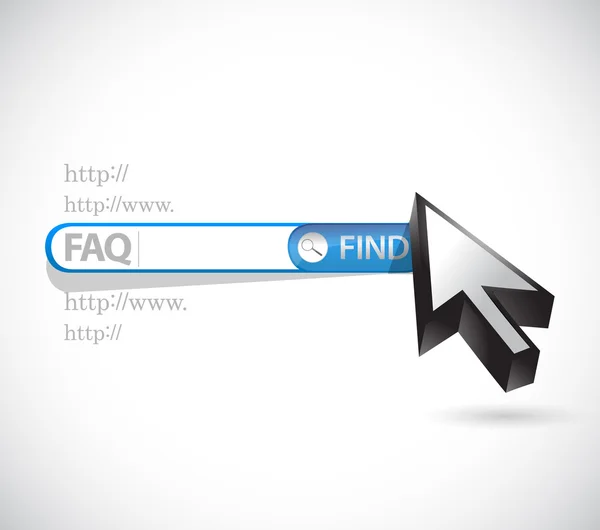 FAQ zoekbalk teken afbeelding ontwerp — Stockfoto