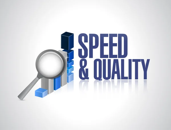 Speed and quality business graph sign — Stock Photo, Image