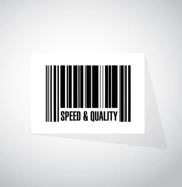 Speed and quality barcode sign illustration design — Stock Photo, Image