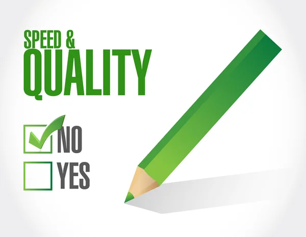 No speed and quality sign illustration — Stock Photo, Image