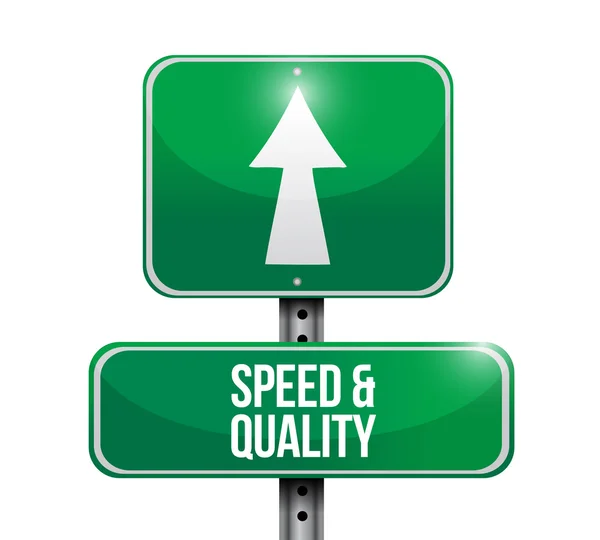 Speed and quality road sign illustration — Stock Photo, Image