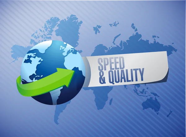 Speed and quality globe sign illustration design — Stock Photo, Image