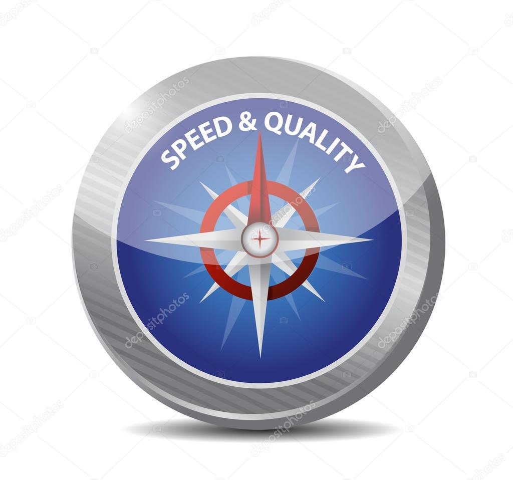 Speed and quality compass sign illustration design — Stock Photo