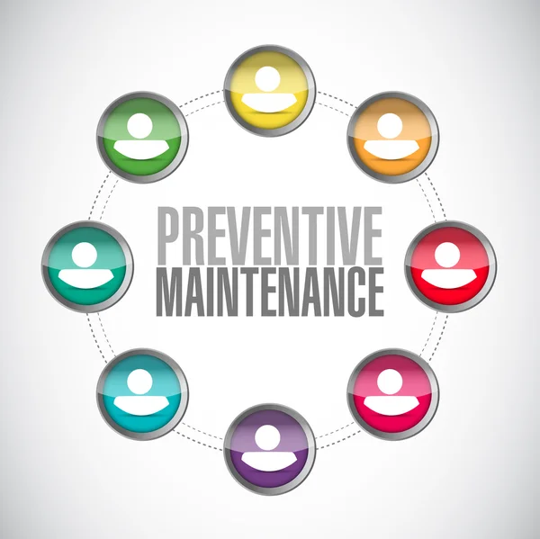 Preventive maintenance people diagram sign concept — Stock Photo, Image