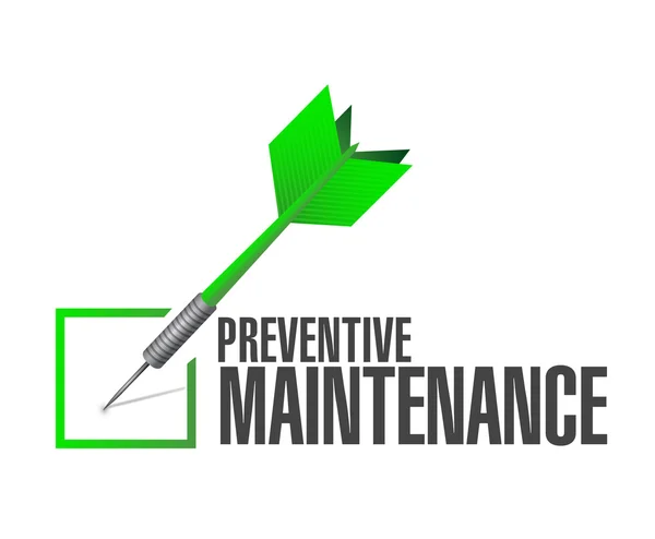 Preventive maintenance check dart sign concept — Stock Photo, Image