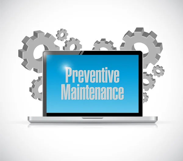 Preventive maintenance computer technology sign — Stock Photo, Image