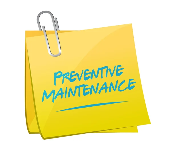 Preventive maintenance memo post sign concept — Stock Photo, Image