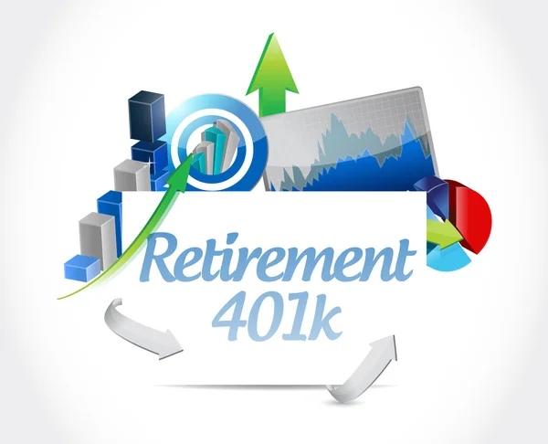 Pensionamento 401k business sign concept — Foto Stock