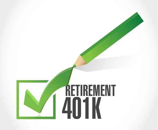 Retiro 401k check mark sign concept — Foto de Stock