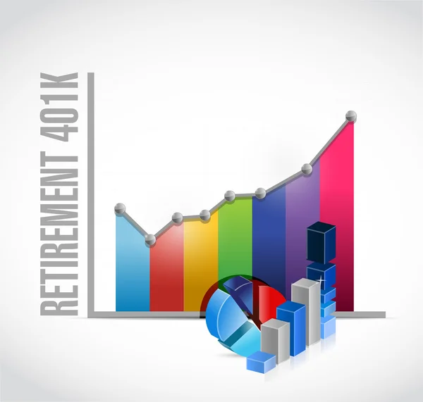 Jubilación 401k signo gráfico de negocio —  Fotos de Stock