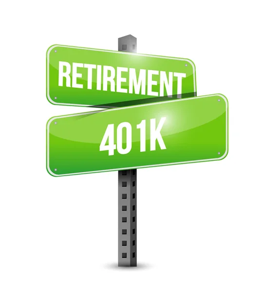 Pensionamento 401k strada segno concetto — Foto Stock