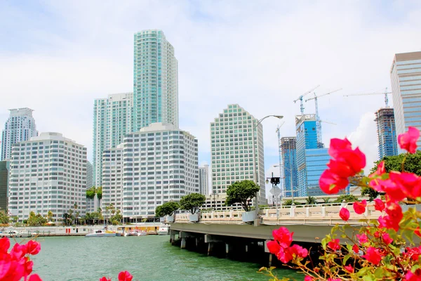 El horizonte de Miami. Brickell puente clave . — Foto de Stock