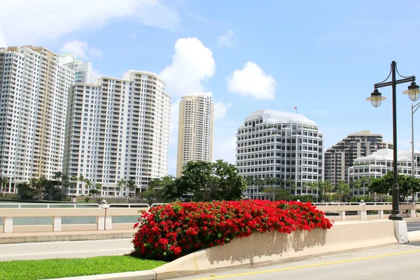 Miami, Floride skyline de Brickell Key. États-Unis — Photo
