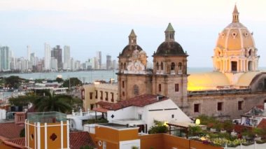 tarihi merkez cartagena, Kolombiya da Karayip Denizi iki tarafta görünür