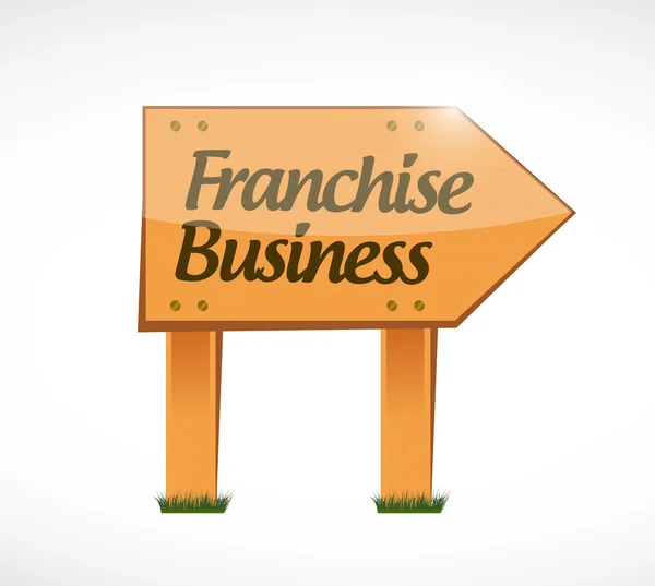 Franchise business wood sign illustration design — Stock Photo, Image