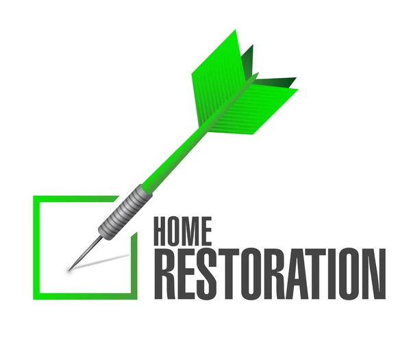 Home restoration check dart sign illustration — Stock Photo, Image