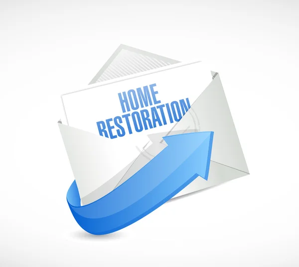 Huis restauratie e-mail teken afbeelding ontwerp — Stockfoto