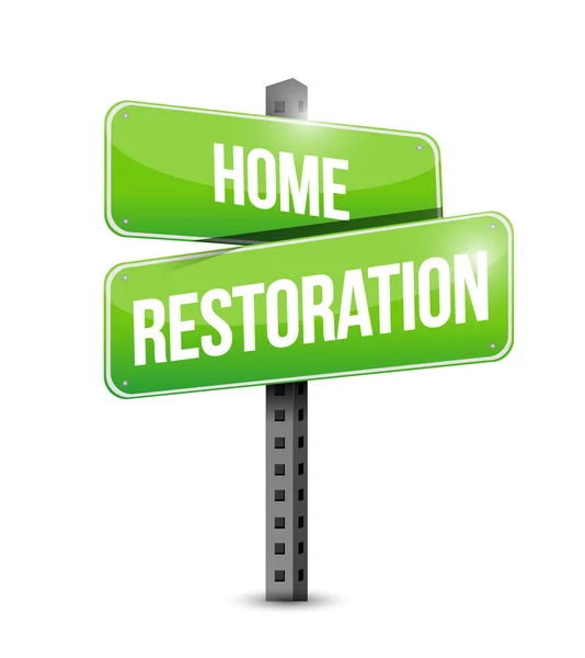 Home restoration road sign illustration — Stock Photo, Image