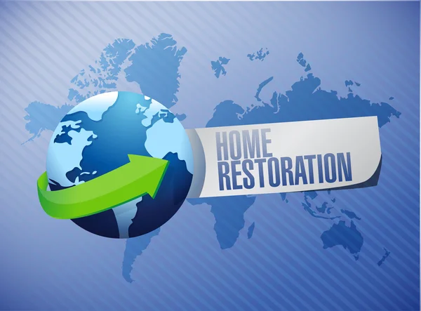Home restoration globe sign illustration design — Stock Photo, Image