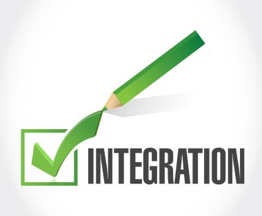 Tümleştirme onay işareti işareti illüstrasyon