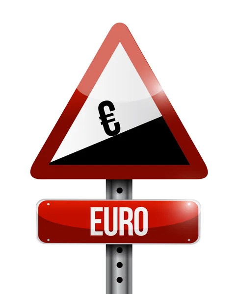 Euro yen currency price falling warning sign — Stock Photo, Image