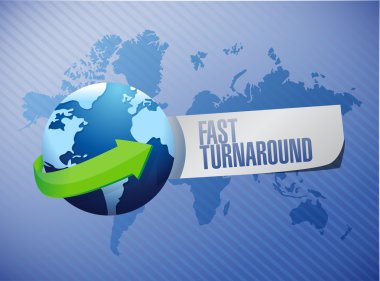 fast turnaround globe sign illustration design clipart