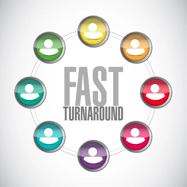 Fast turnaround people diagram sign — Stock Photo, Image