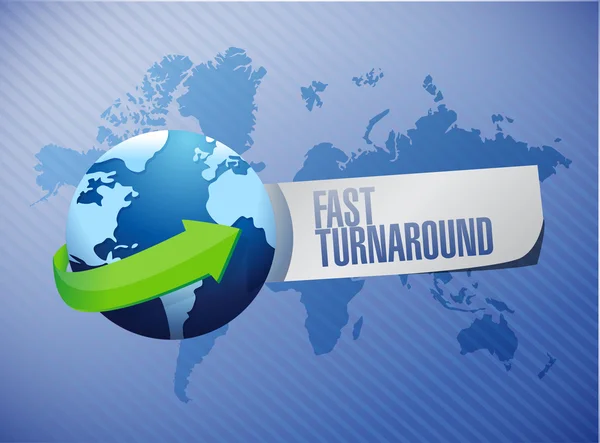 Fast turnaround globe sign illustration design — Stock Photo, Image