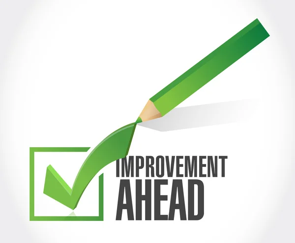 Improvement ahead check mark sign — Stock Photo, Image