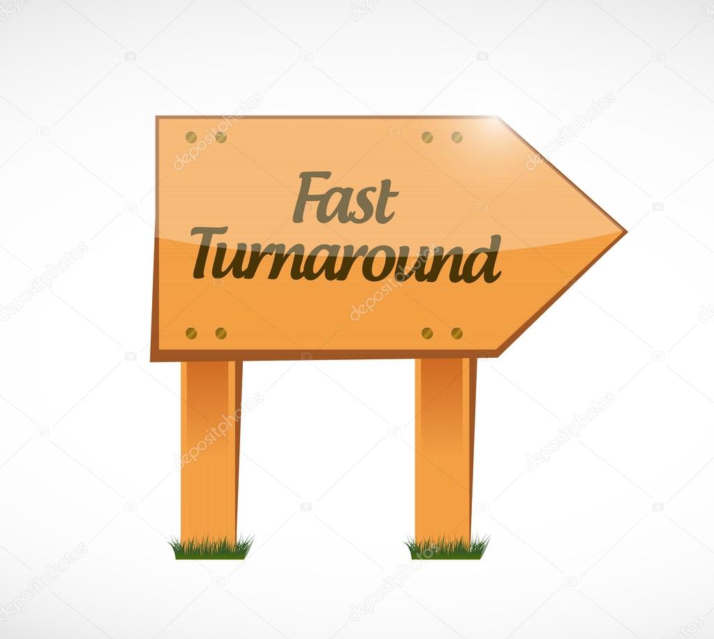 fast turnaround wood sign illustration