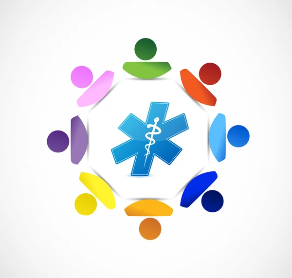 Símbolo médico personas diversidad concepto — Foto de Stock